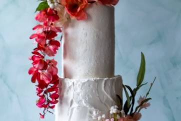 Textured three-tiered cake