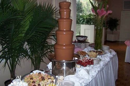 Milk Chocolate Fountain at banquet.
