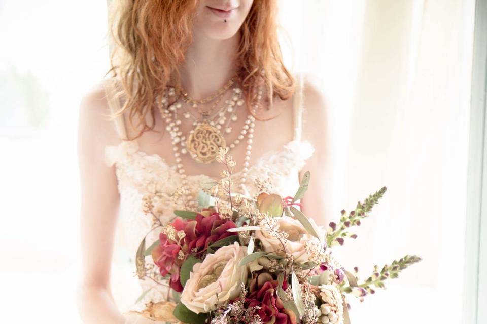 Bride holding her bouquet