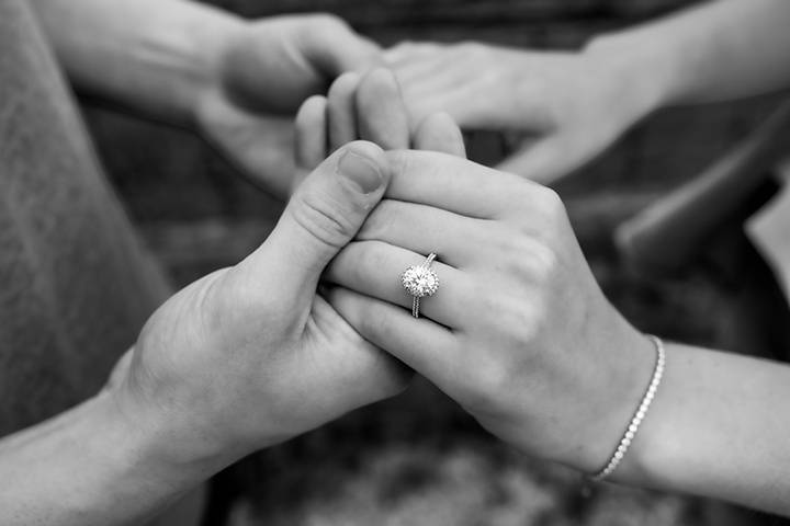 Gaby and Matt engagement closeup