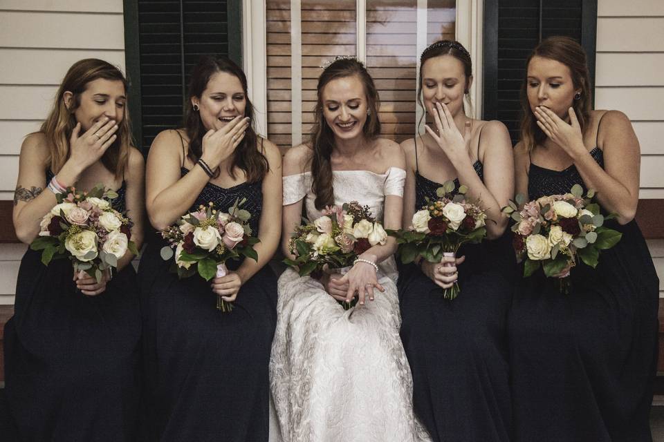 Bride and bridesmaids