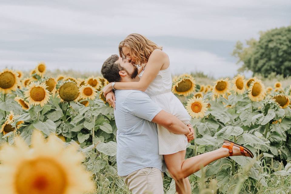 Wisconsin Sunflower Engagement