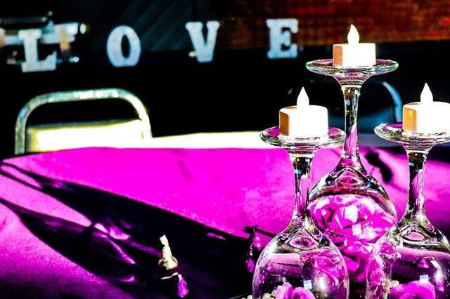 Purple & Silver Centerpiece