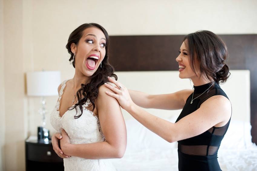 Bride and sister