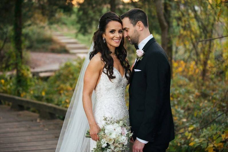 The happy bride and groom