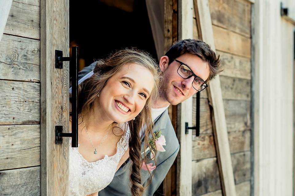 Goofing off on their big day