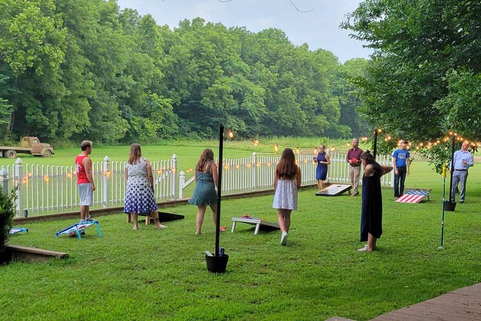 Guests enjoying the meadow