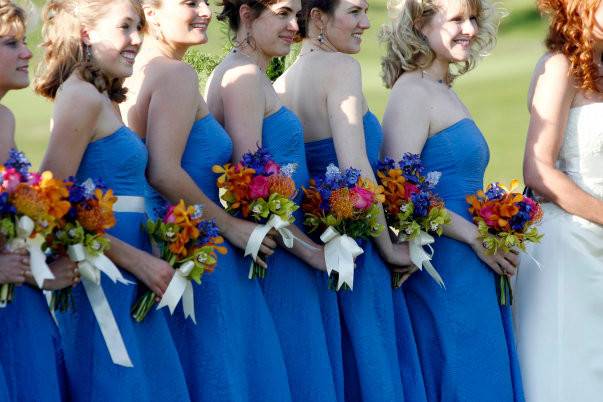 The bride and bridesmaids