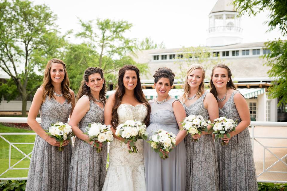 The bride and bridesmaids