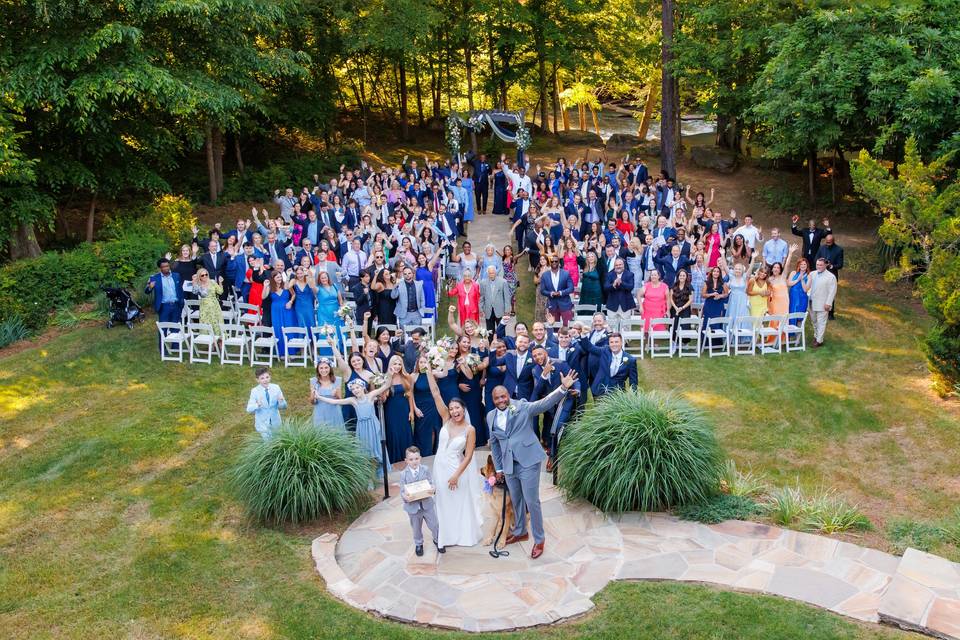 Large wedding group photo