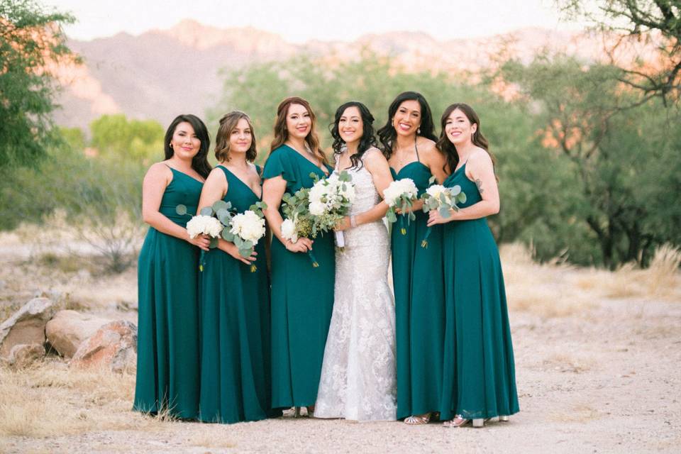 Green dresses