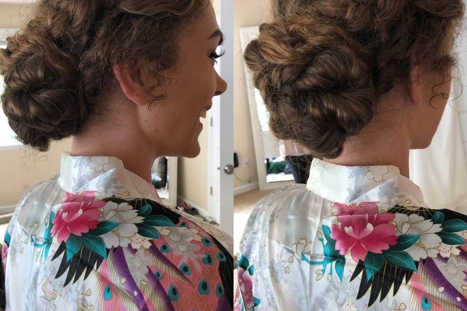 Textured updo (curly hair)