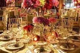 A Midsummer Nights Wedding was the name for this wedding reception held in Diamond Oaks Country Club. As you can see, the floral displays are not the same design nor height at each table. A unique design to appeal to the eye from a distance.