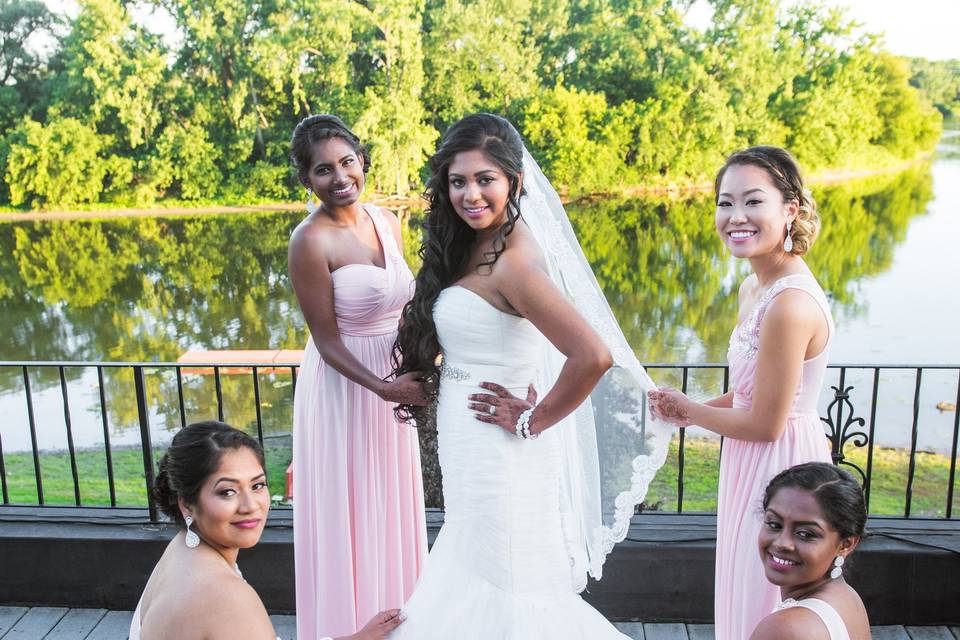 Bride and her maids