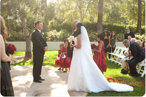 Garden Wedding in Costa Mesa for a kind, caring couple in love.