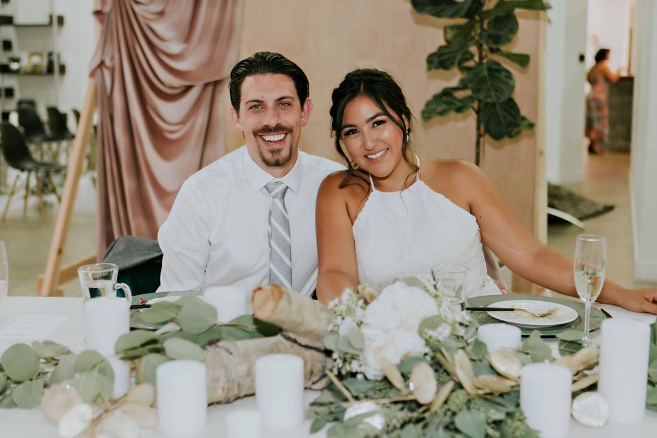 Happy couple in elegant surroundings