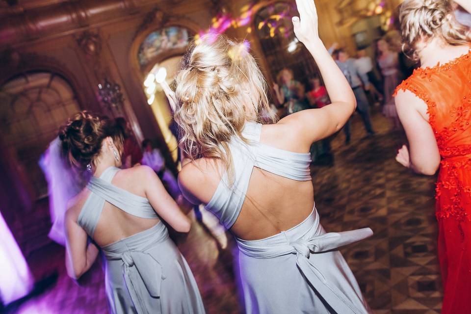 Bridesmaids dancing