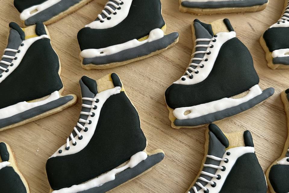 Ice skate sugar cookies