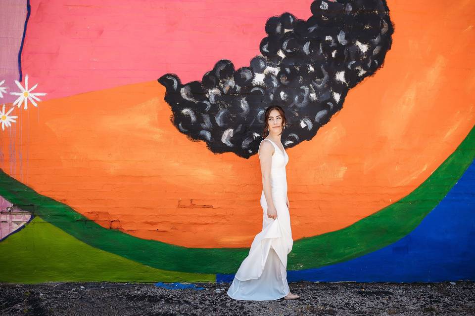 Her and a mural