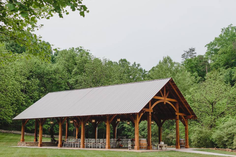 Ceremony redwood arched pavillion