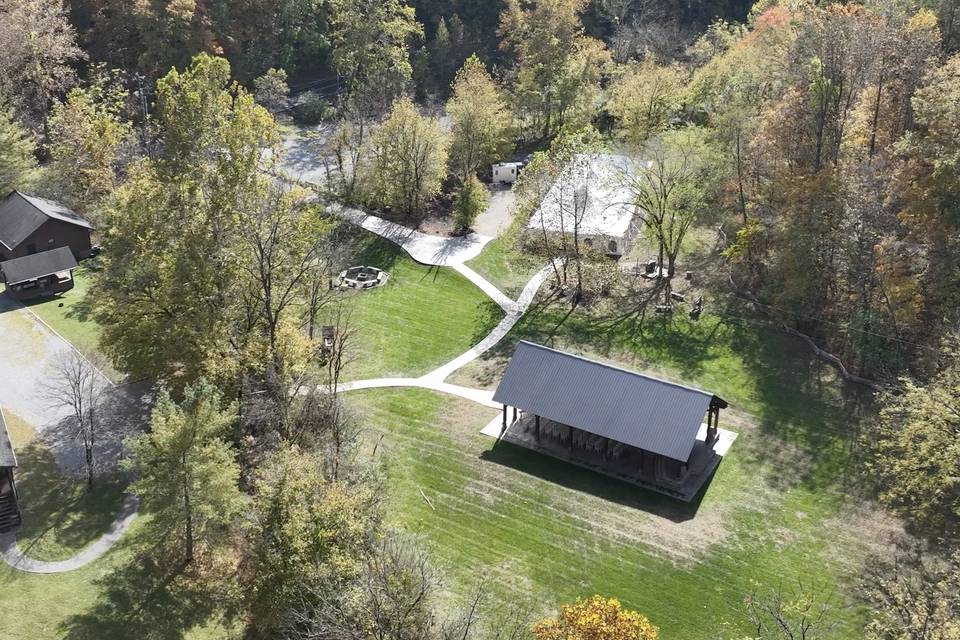 Aerial view of the grounds