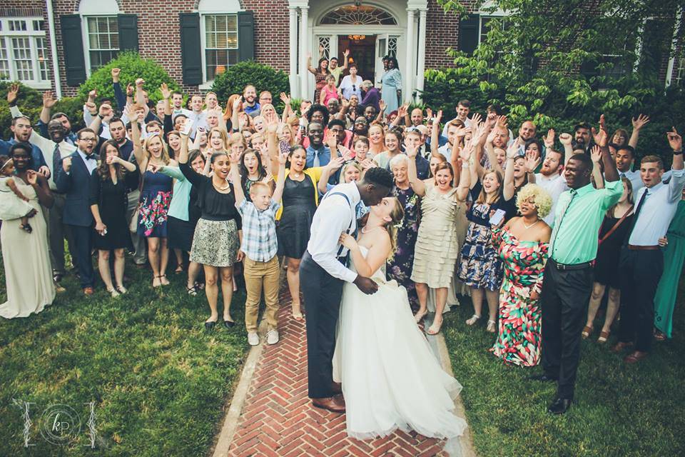 Newlyweds and their guests