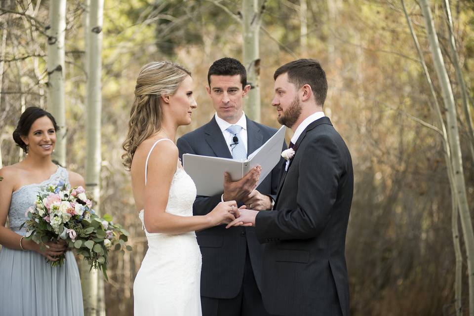 Outdoor wedding ceremony