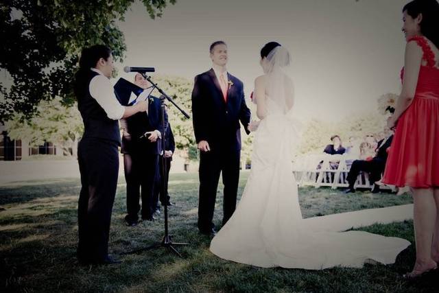 The bride and groom