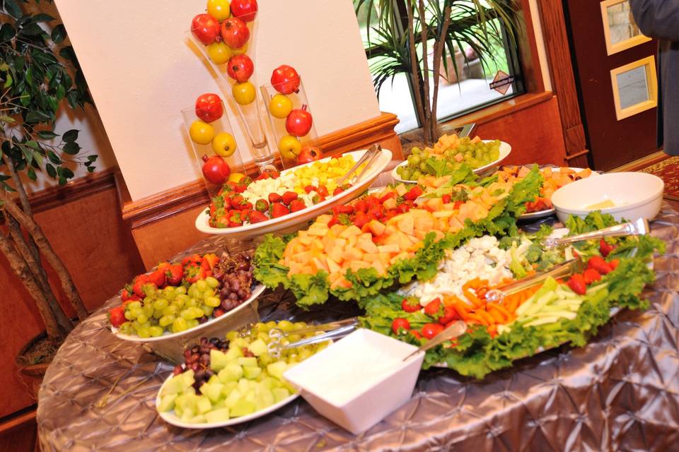 Cheese and fruit display