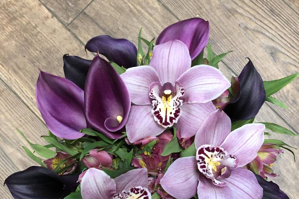 Purple Orchids & Lilies