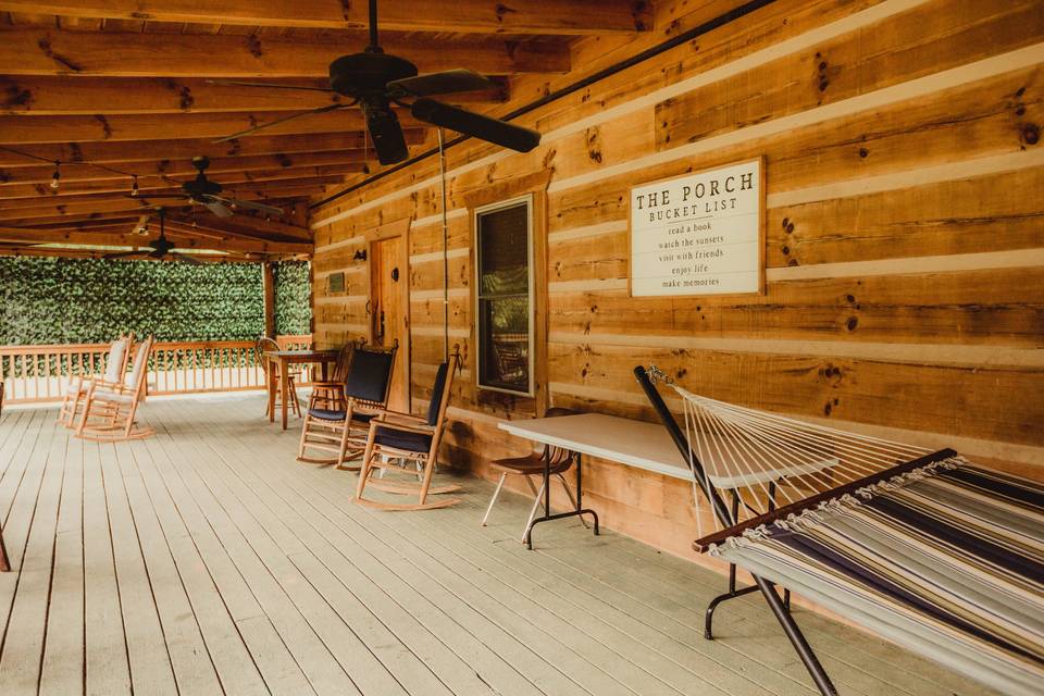 Legacy Inn cabin porch