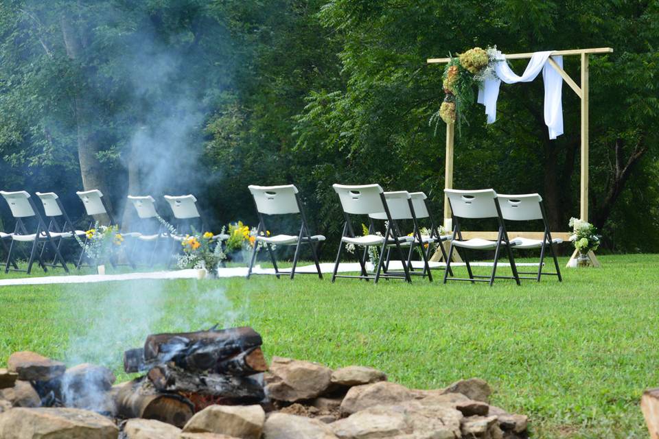 Fire pit with ceremony