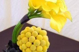 Yellow flower table decor