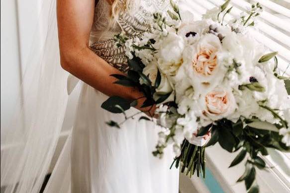 Bride and her bouquet