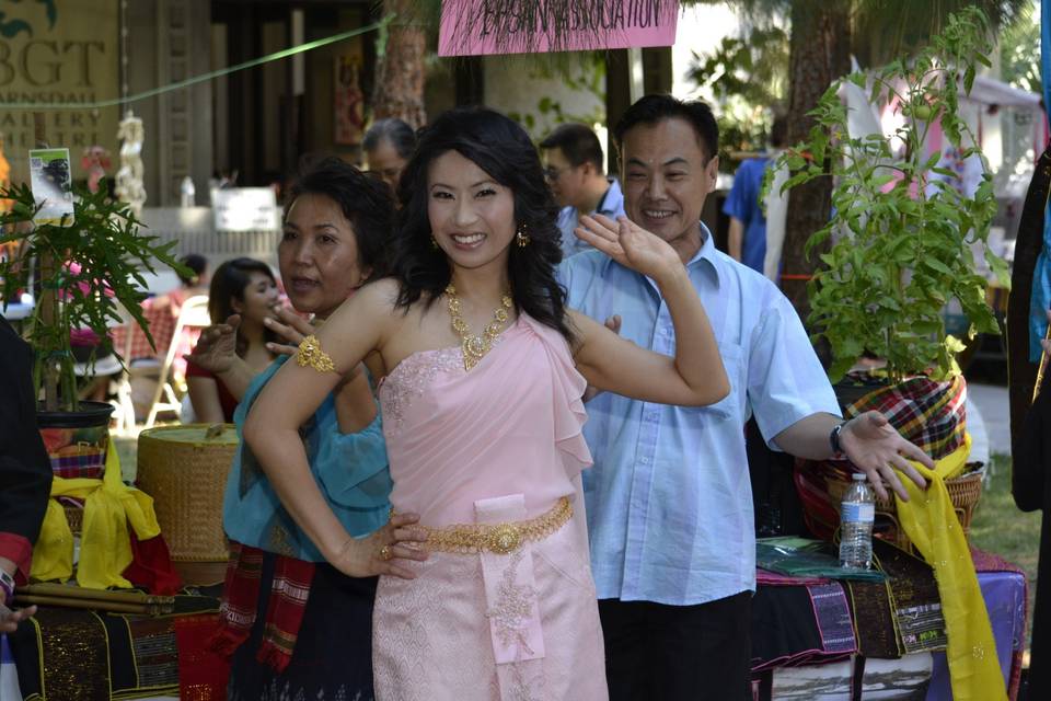 Bride smiling