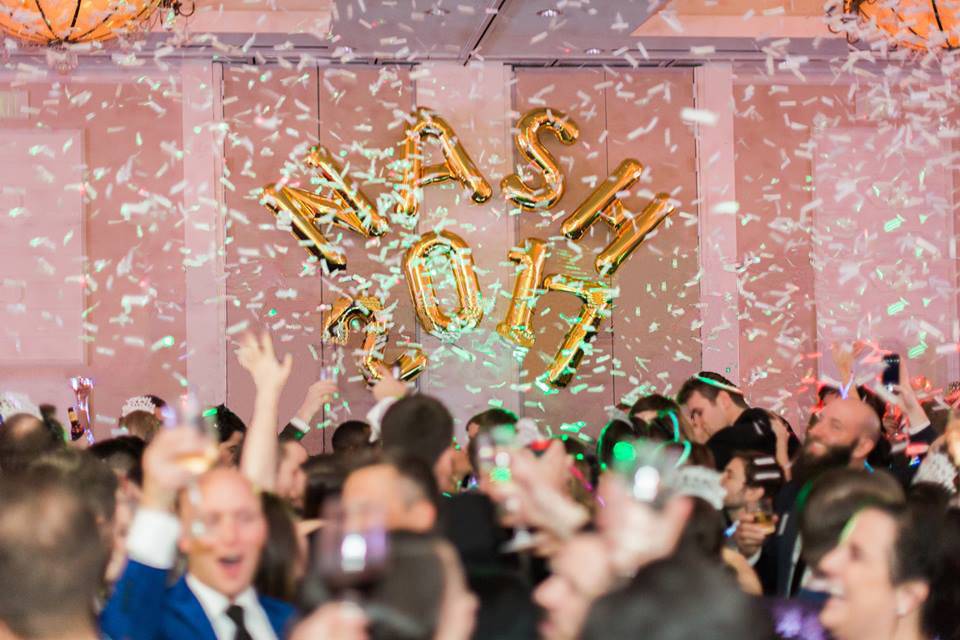 Confetti blast at midnight for my NYE 2016 wedding.