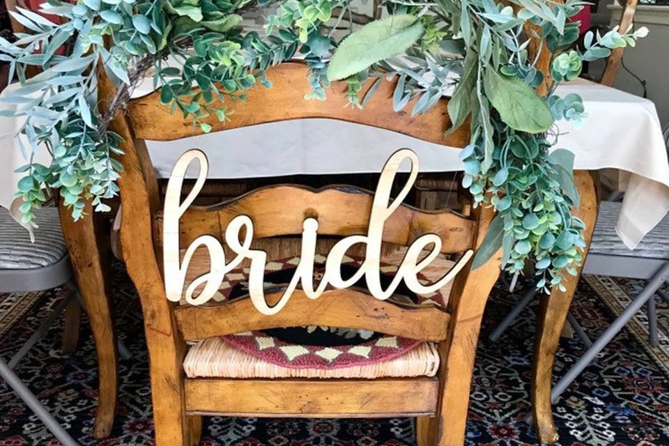 Bride Chair Sign