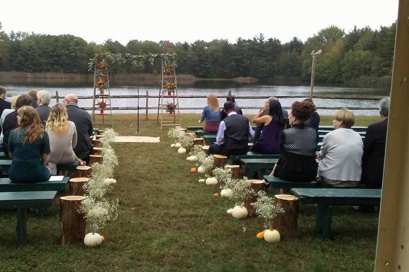 Outdoor wedding setup