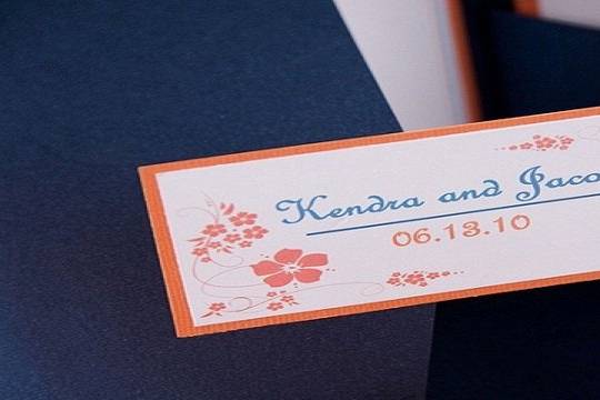 Soulful Blue and Orange Pocketfold Invitation