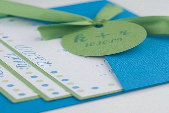 Green and Blue Summer Pocketfold Invitation