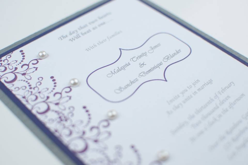 Purple and Silver Pearl Playground Invitation