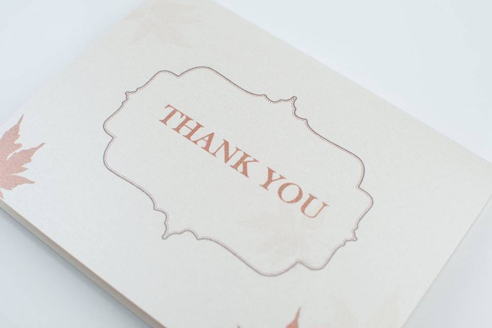 Ivory and Brown Autumn Air Thank You Note