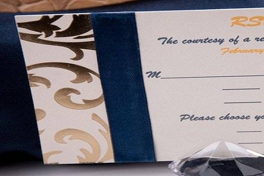 Distinguished Navy Blue and Gold Response/RSVP Card