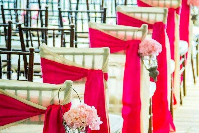 Red hot chair ribbons