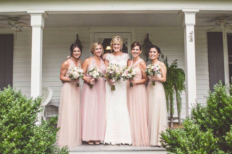 Bride and bridesmaids