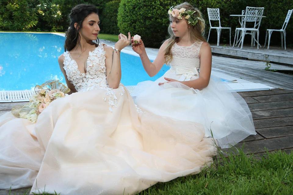 Bridal and flowergirl dress