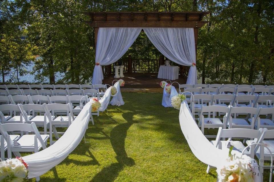 Outdoor wedding setup