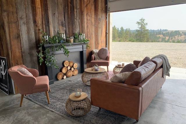 Seating area in hangar