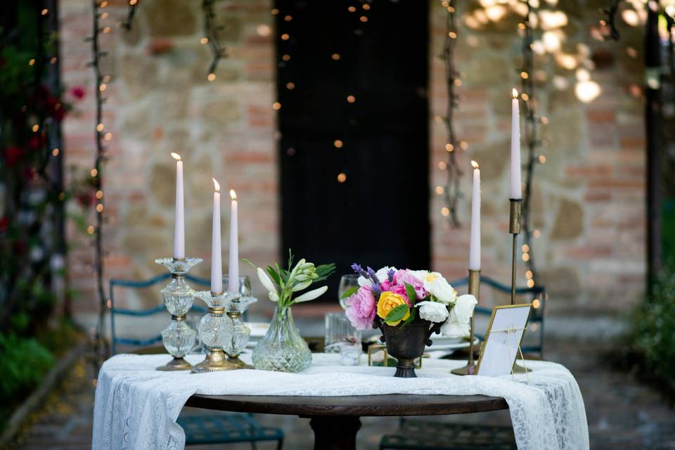 Bride and groom table