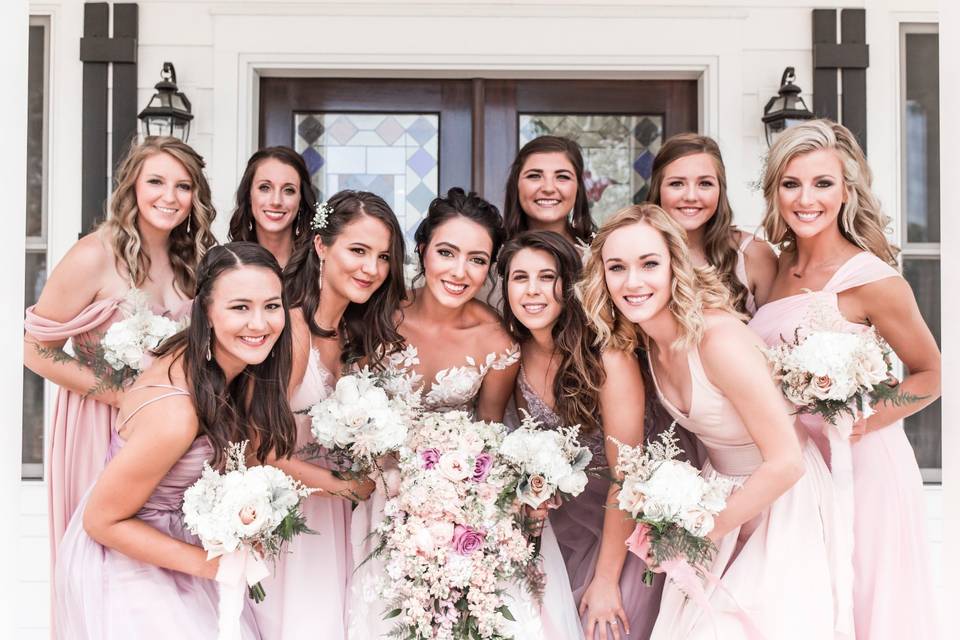 Bride and bridesmaids